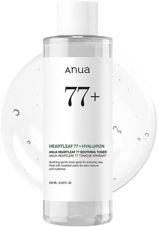 Anua Heartleaf 77 Soothing Toner I pH 5.5 Trouble Care, Calming Skin, Refreshing, Hydrating, Purifying, Cruelty Free, Vegan,(250ml / 8.45 fl.oz.)